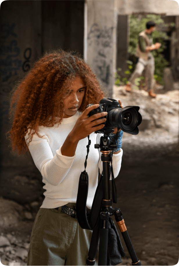 Photographer with camera